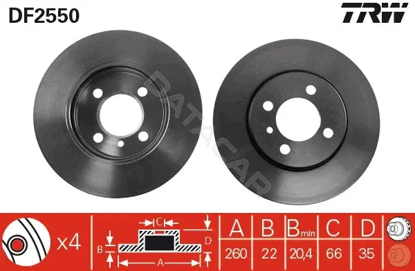 Тормозные диски TRW DF2550