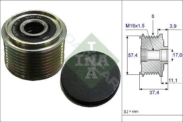 Шкив генератора INA 535006810