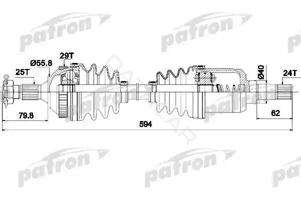 Приводной вал / Полуось PATRON PDS0045