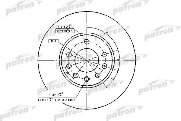 Тормозные диски PATRON PBD2778