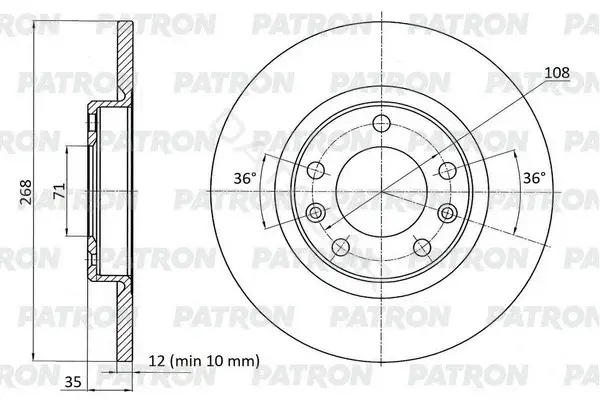 Тормозные диски PATRON PBD1156