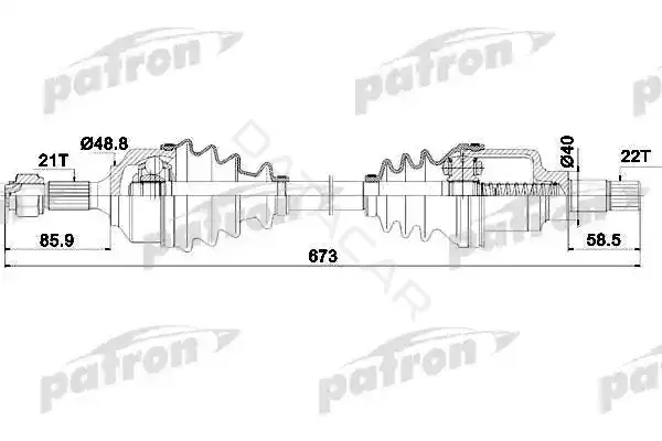 Приводной вал / Полуось PATRON PDS0126