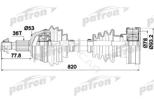 Приводной вал / Полуось PATRON PDS0083
