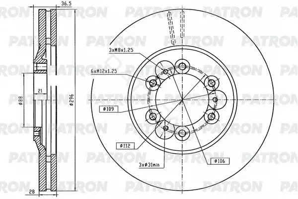 Тормозные диски PATRON PBD1034