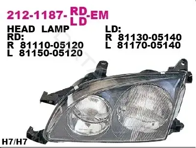 Фары DEPO 212-1187L-LD-EM