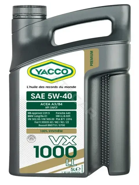 Масло моторное YACCO YACCO5W40VX1000LL/5