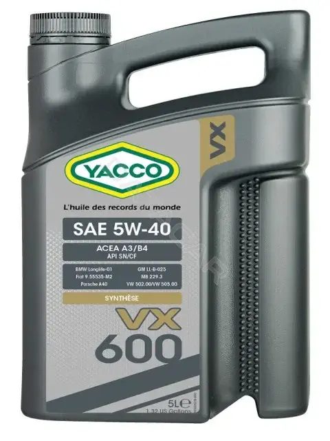 Масло моторное YACCO YACCO5W40VX600/5