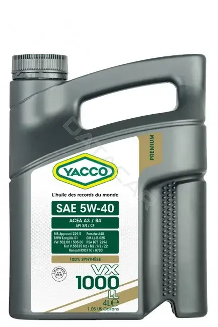 Масло моторное YACCO YACCO5W40VX1000LL/4