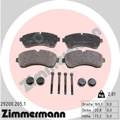 Тормозные колодки ZIMMERMANN 29200.205.1