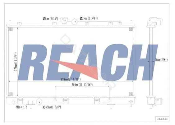 Радиатор охлаждения REACH 1.41.2448.116