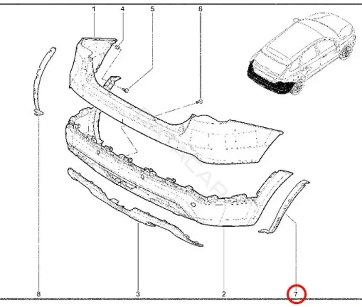 Накладка бампера LADA 8450031664