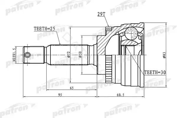 Шрус PATRON PCV1721