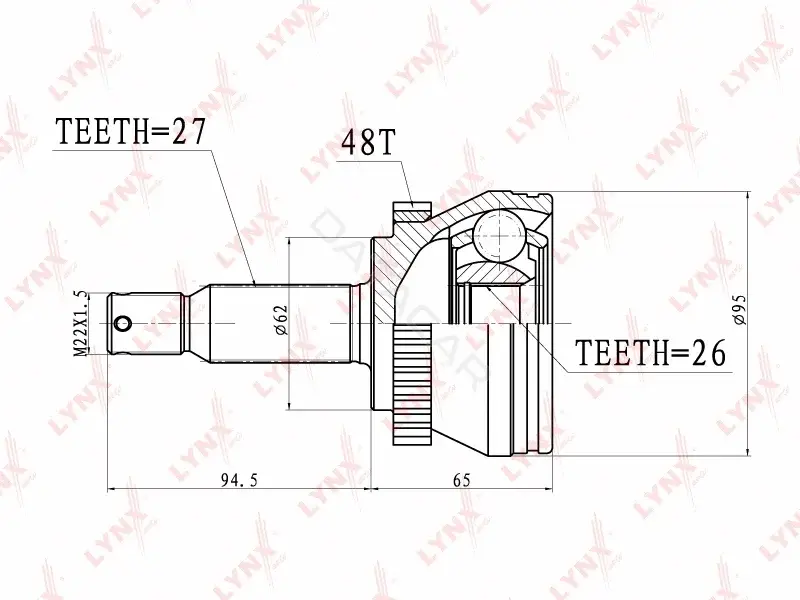 Шрус LYNXAUTO CO-3633A