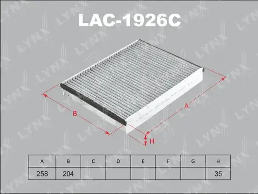 Фильтр салонный LYNXAUTO LAC-1926C