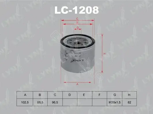 Масляный фильтр LYNXAUTO LC-1208