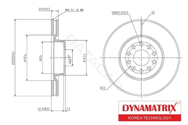 Тормозные диски DYNAMATRIX DBD1150