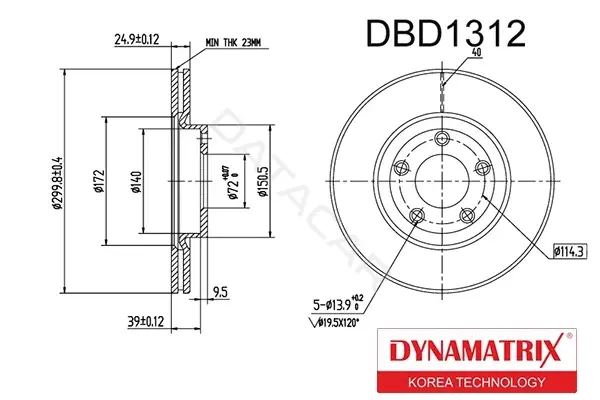Тормозные диски DYNAMATRIX DBD1312