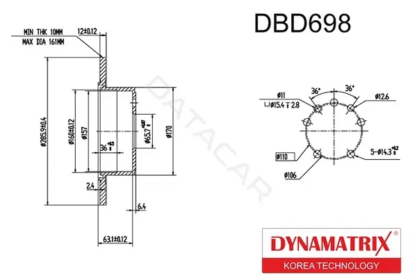 Тормозные диски DYNAMATRIX DBD698