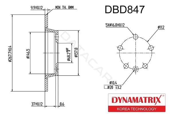 Тормозные диски DYNAMATRIX DBD847