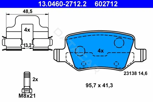 Тормозные колодки ATE 13.0460-2712.2