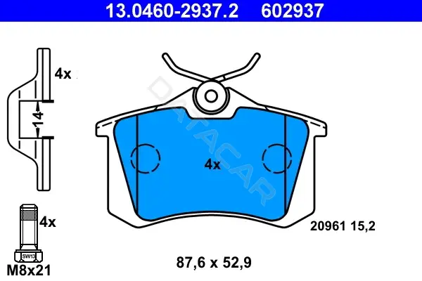 Тормозные колодки ATE 13.0460-2937.2