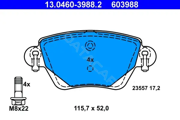 Тормозные колодки ATE 13.0460-3988.2