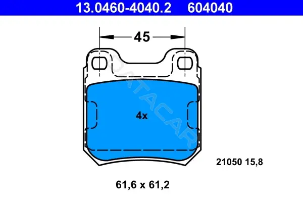 Тормозные колодки ATE 13.0460-4040.2