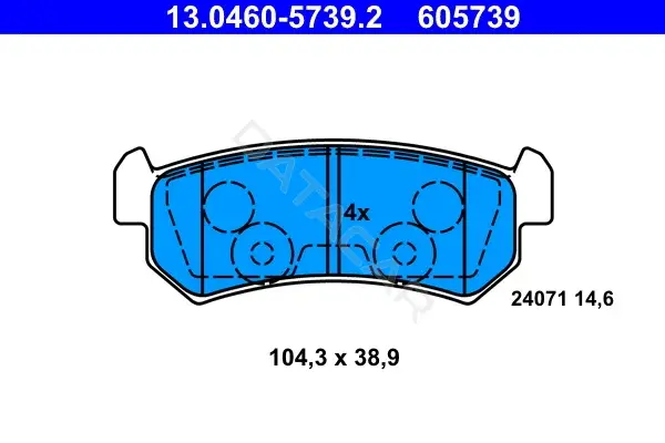 Тормозные колодки ATE 13.0460-5739.2