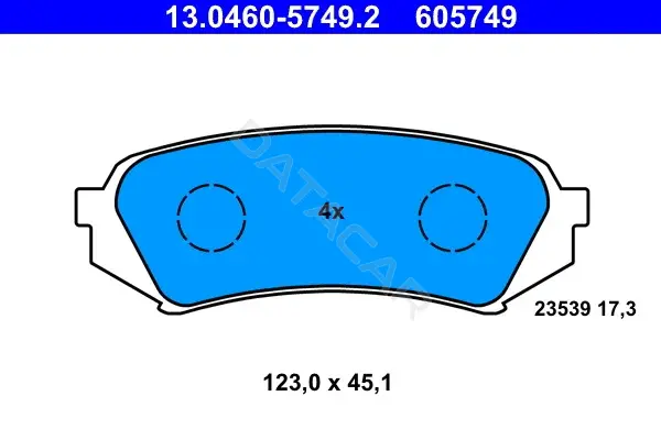 Тормозные колодки ATE 13.0460-5749.2