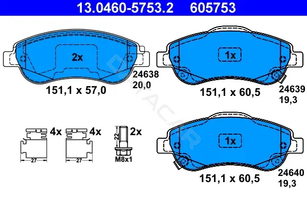 Тормозные колодки ATE 13.0460-5753.2