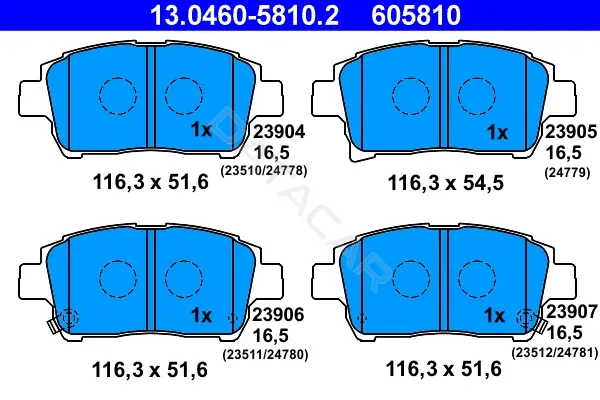 Тормозные колодки ATE 13.0460-5810.2