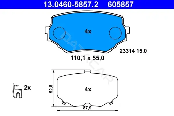 Тормозные колодки ATE 13.0460-5857.2