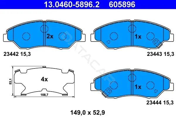 Тормозные колодки ATE 13.0460-5896.2