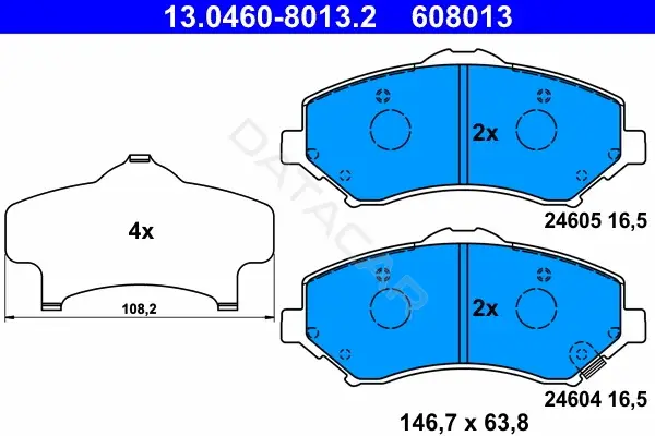 Тормозные колодки ATE 13.0460-8013.2