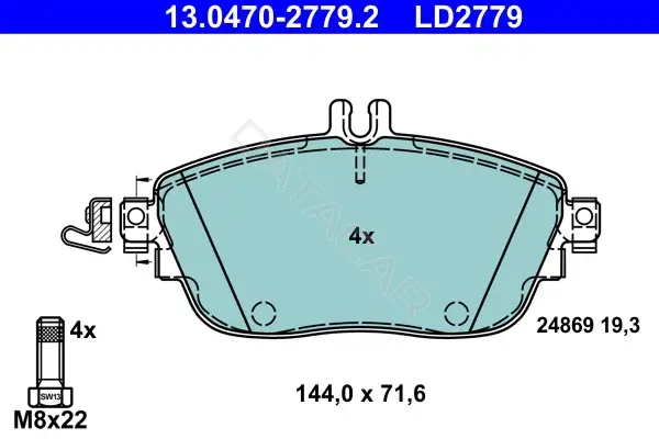 Тормозные колодки ATE 13.0470-2779.2