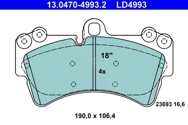 Тормозные колодки ATE 13.0470-4993.2