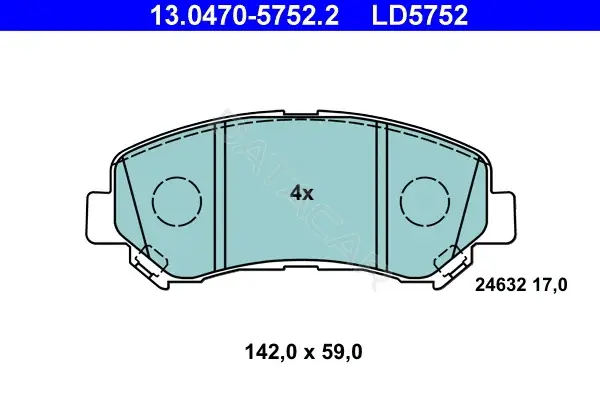 Тормозные колодки ATE 13.0470-5752.2