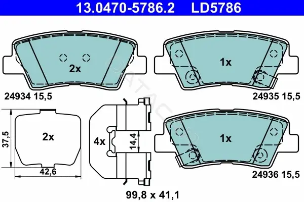 Тормозные колодки ATE 13.0470-5786.2