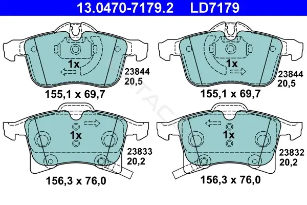 Тормозные колодки ATE 13.0470-7179.2