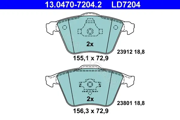 Тормозные колодки ATE 13.0470-7204.2