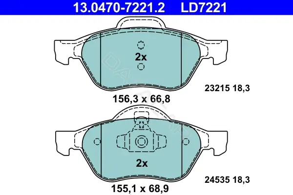 Тормозные колодки ATE 13.0470-7221.2
