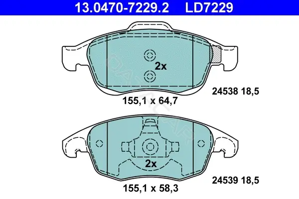 Тормозные колодки ATE 13.0470-7229.2