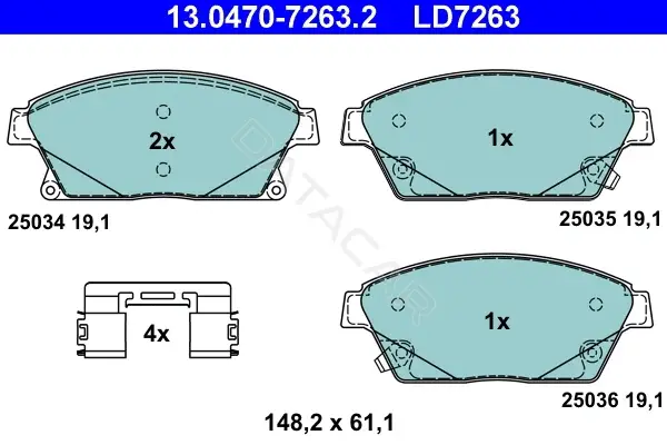 Тормозные колодки ATE 13.0470-7263.2