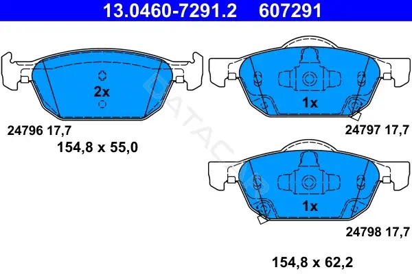 Тормозные колодки ATE 13.0460-7291.2