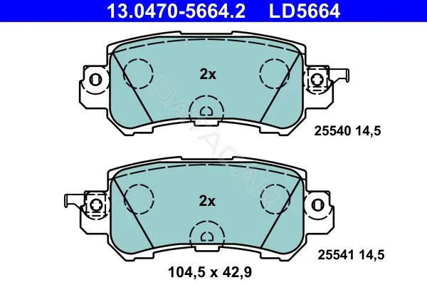 Тормозные колодки ATE 13.0470-5664.2