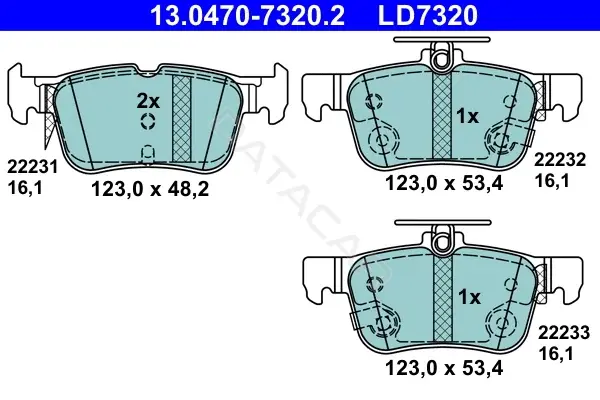 Тормозные колодки ATE 13.0470-7320.2