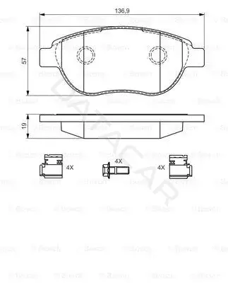 Тормозные колодки BOSCH 0986494602