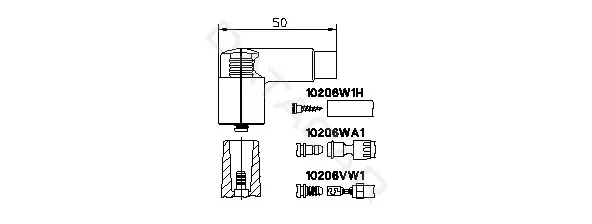 Наконечник высоковольтного провода BREMI 10206VW1