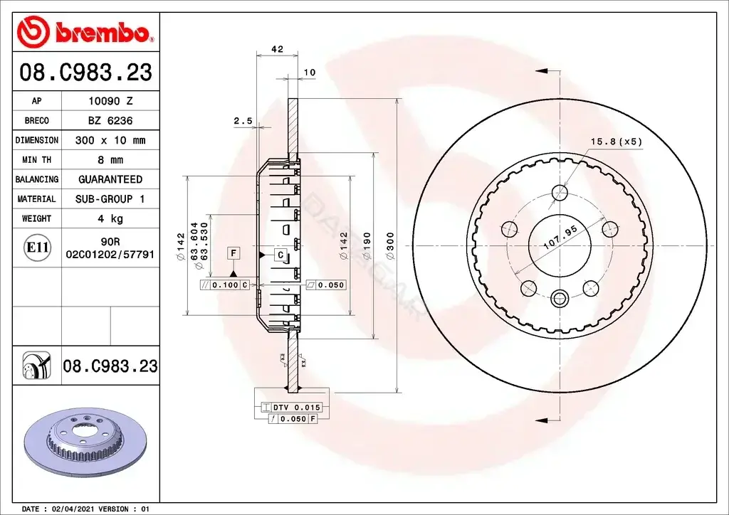 Тормозные диски BREMBO 08.C983.23