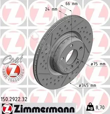 Тормозные диски ZIMMERMANN 150.2922.32